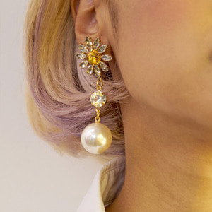 Vonditole glowing yellow flower earrings